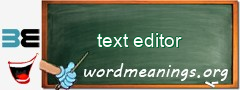 WordMeaning blackboard for text editor